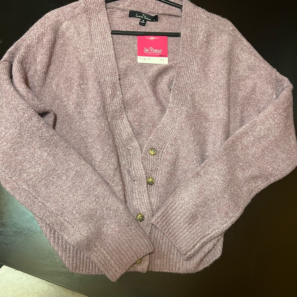 Purple cardigan